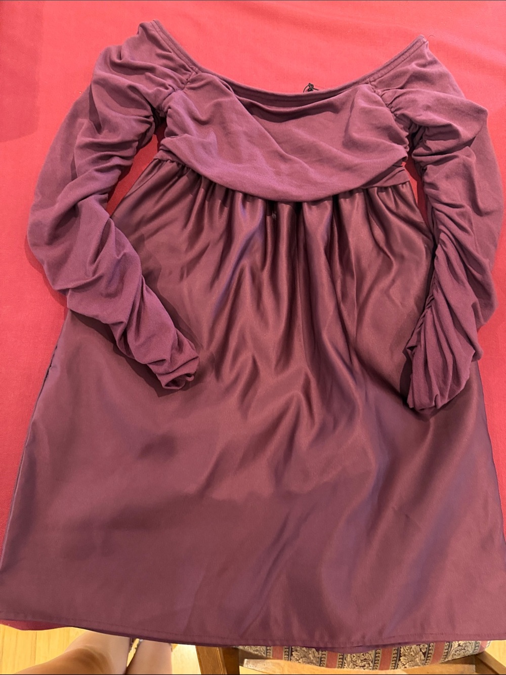Zara Mauve Long Sleeve Empire Waist Dress